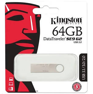 Флеш-накопичувач USB 64Gb Kingston SE9 Метал, Флешка для ПК, фото 1