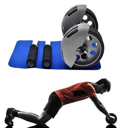 Тренажер гімнастичний ролик з поверненням Power Stretch Roller | Спорт колесо для преса, фото 2