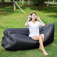 Диван мішок надувний матрац Ламзак Lamzac AIR CUSHION багато кольорів ЧОРНИЙ, фото 1