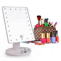 Зеркало для макияжа с LED подсветкой Magic MakeUp Mirror прямоугольное БЕЛОЕ