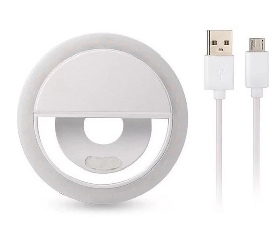 Світлодіодне селфі кільце БІЛЕ Selfie Ring Light, Підсвічування для селфі, Лампа-кільце для фото