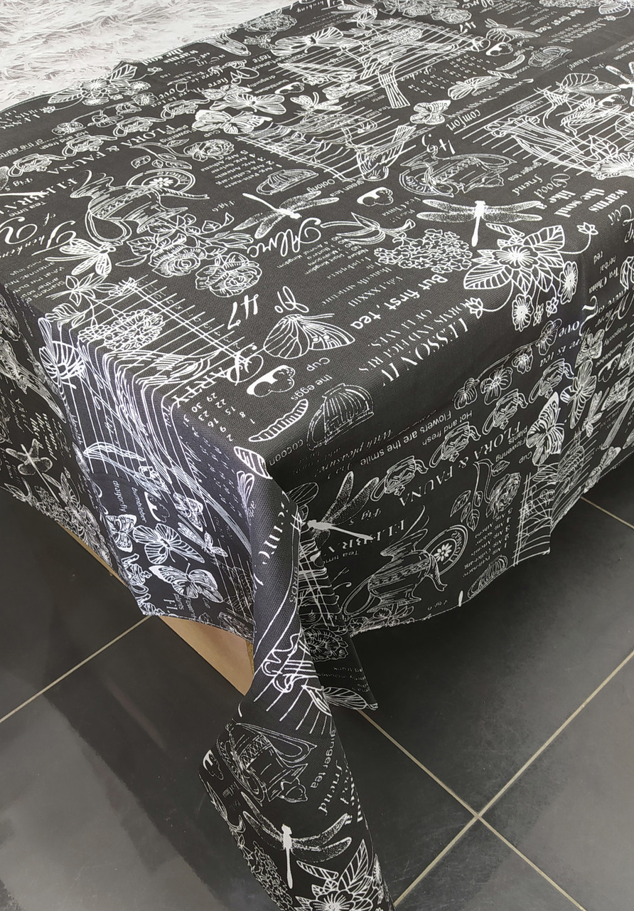 Скатертина лляна розмір 110x150 см на святковий стіл (N-901), фото 1