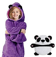 Детская толстовка-игрушка Huggle Pets Hoodie Панда | Худи-игрушка | Мягкая игрушка-подушка