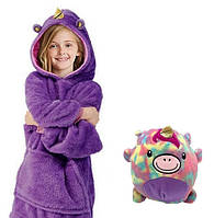 Детская толстовка-игрушка Huggle Pets Hoodie Единорог | Худи-игрушка | Мягкая игрушка-подушка