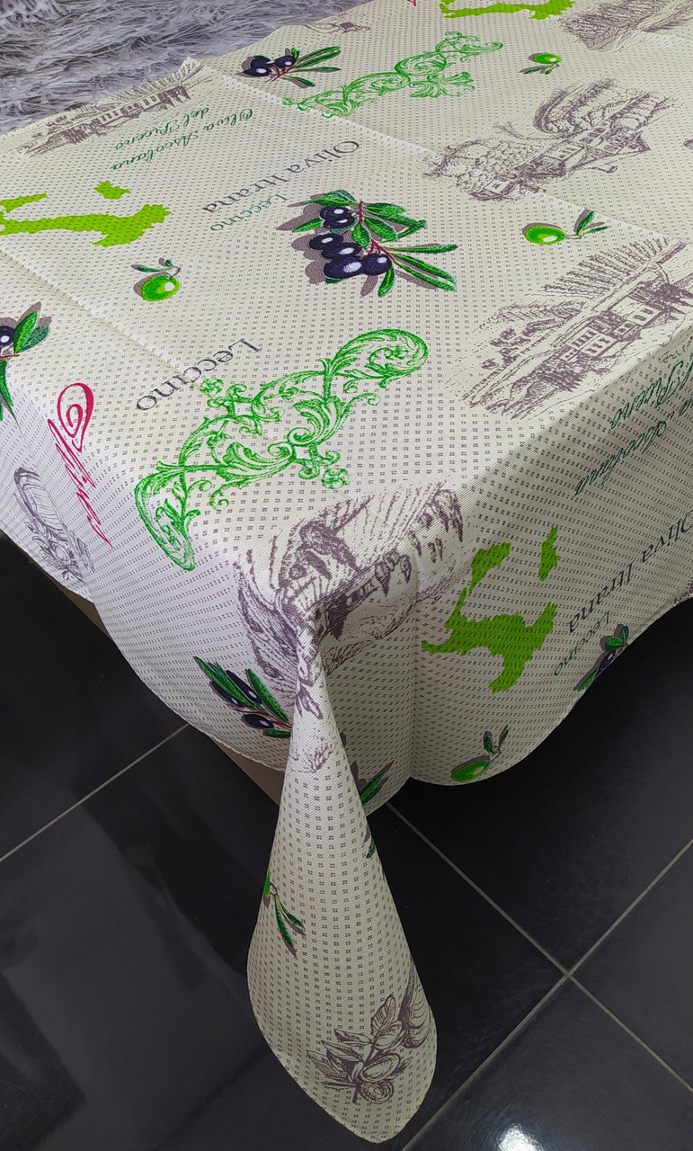 Скатертина лляна розмір 180x150 см на святковий стіл (N-901)