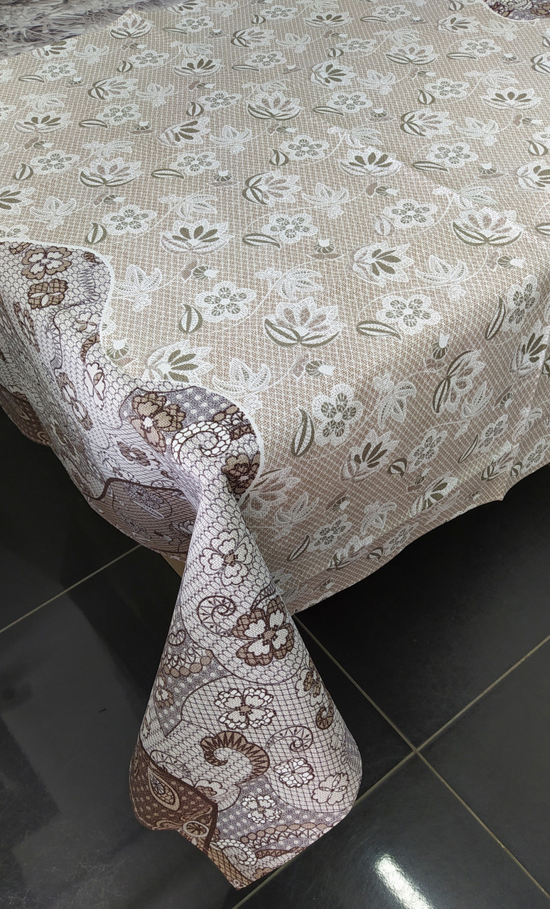 Скатертина лляна розмір 110x150 см на святковий стіл (N-901), фото 1