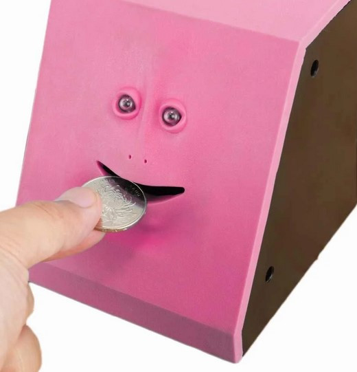 Скарбничка Face piggy bank, Скарбничка, що жує монети, Скарбничка з обличчям