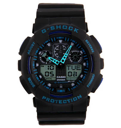 Годинник G-SHOCK-3 Чорно-сині | Чоловічі наручні годинники | Касіо годинники чоловічі, фото 2