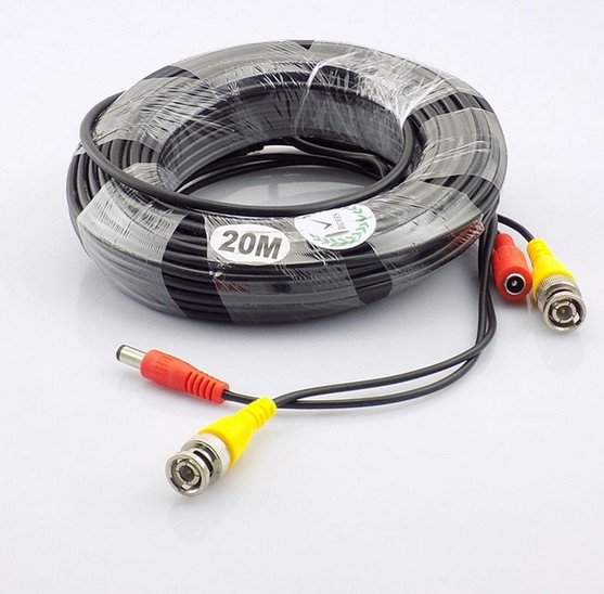 Кабель для камери 20 метрів, Кабель для передавання відео та живлення для камер, Провід для відеоспостереження, фото 1