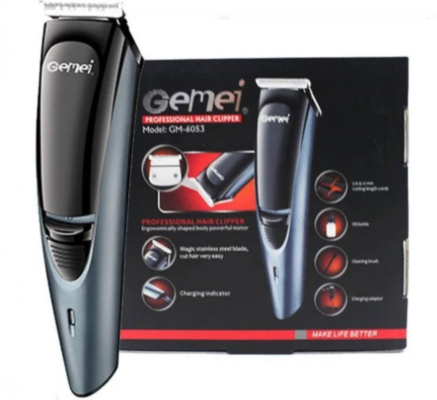 Машинка для стрижки Gemei GM 6053, Тример акумуляторний