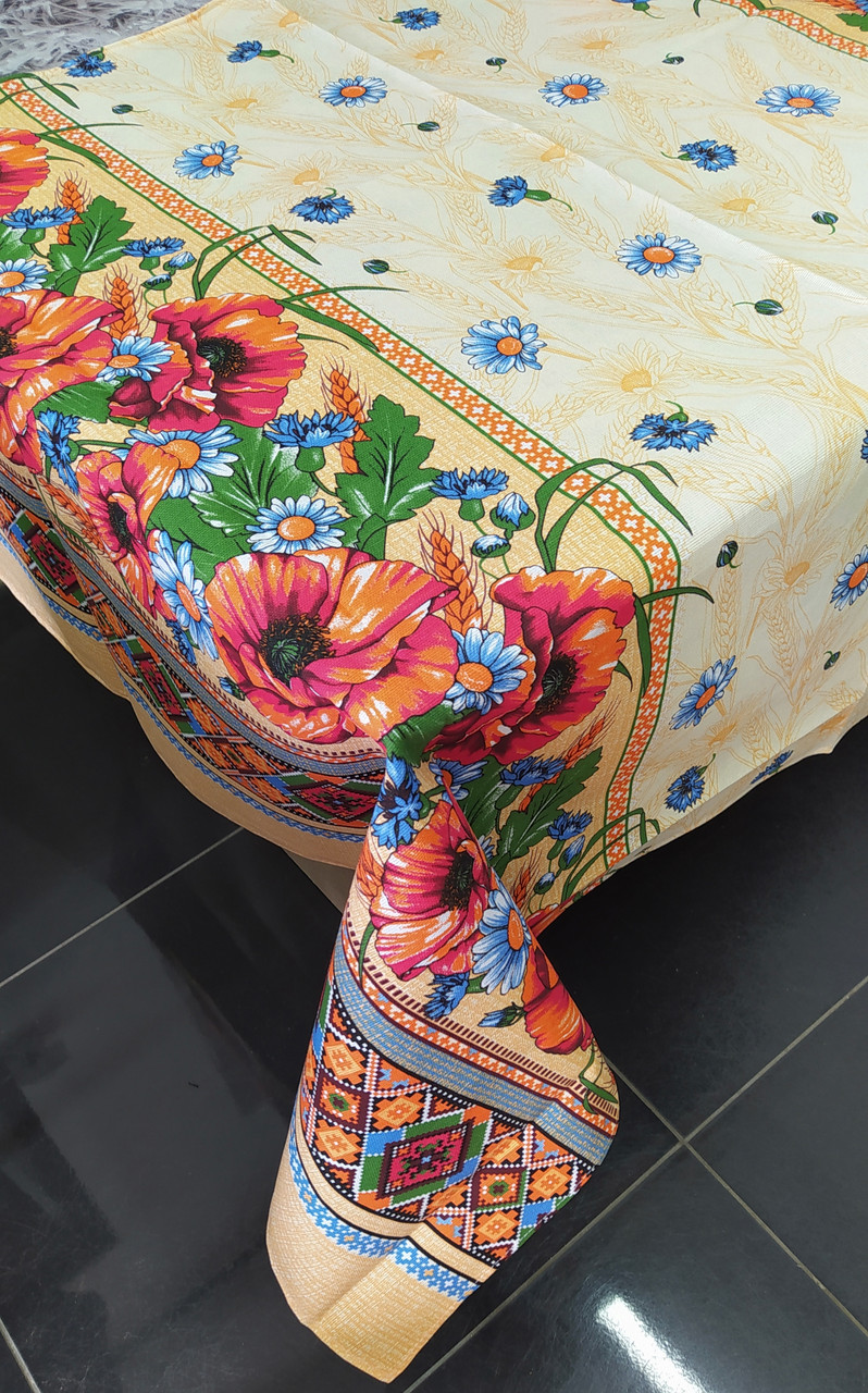 Скатертина лляна розмір 110x150 см на святковий стіл (N-901)