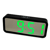 Часы DT 6508 зеленые | Электронные цифровые часы для дома | Настольные часы с будильником