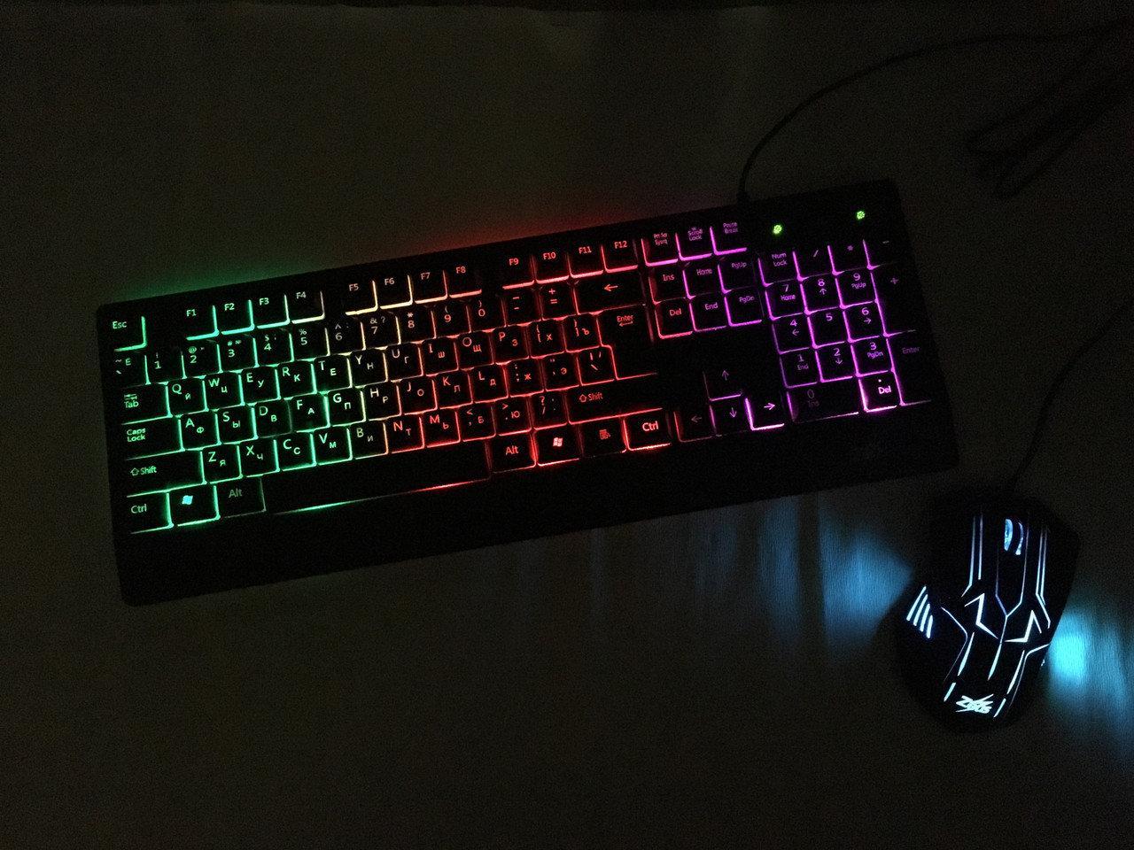 Клавіатура LED GAMING KEYBOARD+Мишка M-710, Комплект клавіатура з мишкою, Ігрова клавіатура, Ігрова мишка, Ігрова клавіатура, фото 1