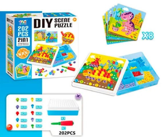 Конструктор Tu Le Hui "Diy Light Puzzle" 202 деталі TLH-19, Дитячий набір мозаїка, Конструктор для дітей, Конструктор для дітей