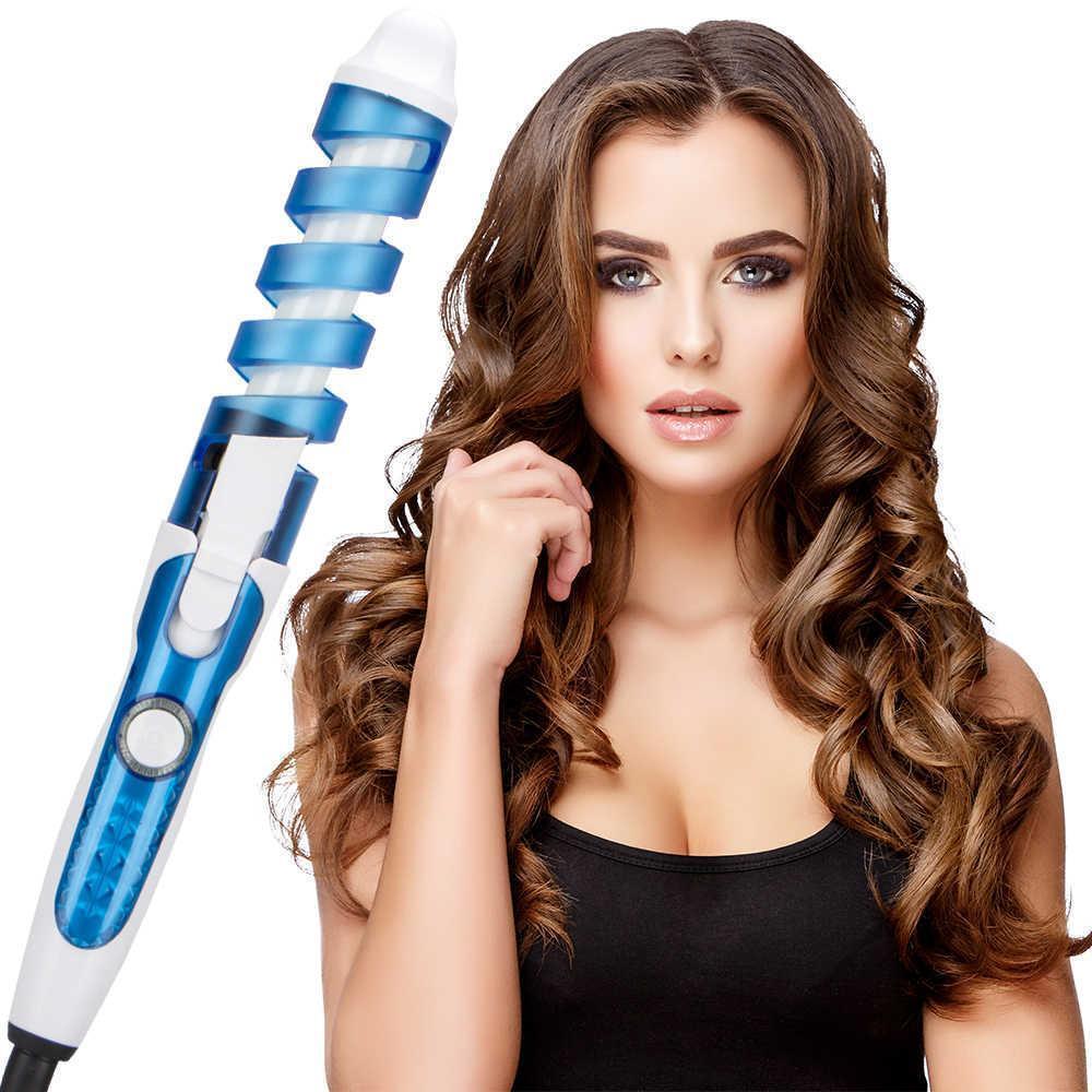 Спіральна плойка для завивки волосся perfect curl RZ118, стайлер для волосся Синя