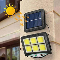 Вуличний ліхтар Solar light BK-128-6 COB на сонячній батареї з датчиком руху Зовнішній світильник