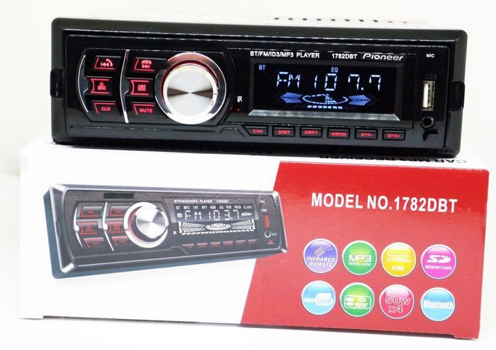 Автомагнітола 1DIN MP3 1782DBT (1USB, 2USB-зарядка, TF-card, Bluetooth, знімна панель), Магнітола в машину