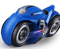 Радиоуправляемый мотоцикл СИНИЙ Drift motorcycle mist spray car | Игрушечный мотоцикл | Мотоцикл-перевертыш