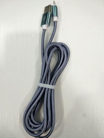 Шнур Iph-USB I6 плетений 2 метри круглий сірий, Кабель для телефону, Зарядний провід для Айфона