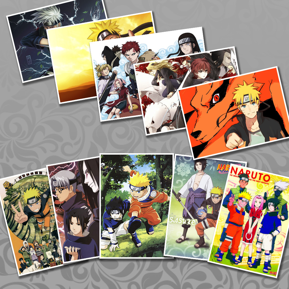 Набір плакатів (10шт) А4 Аніме Naruto 000