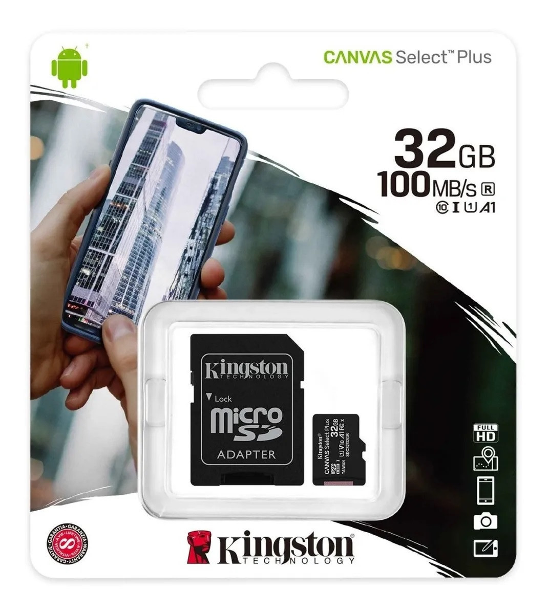 Карта пам'яті micro SDHC 32GB Kingston (class 10) (UHS-3) (з адаптером), Мікро СД карта