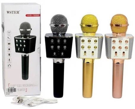 Караоке-мікрофон Wster WS-1688, Бездротовий Bluetooth мікрофон, фото 1