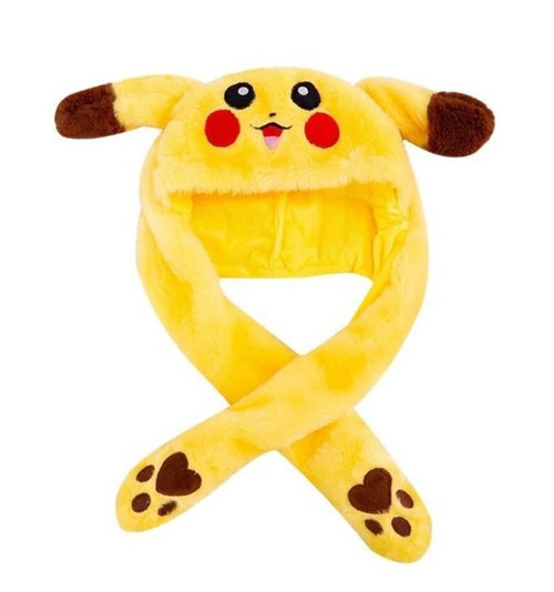 Світна шапка Pikachu toys soft toys with led з рухають вушками | Шапка з вухами | Зверошапка