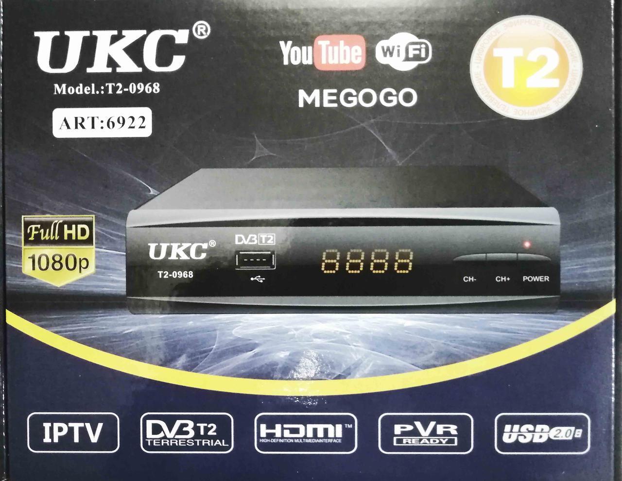 Тюнер DTV T2 0968 metal з підтримкою wifi адаптера (з екраном), ТВ тюнер, Цифрова приставка для телевізора, фото 1