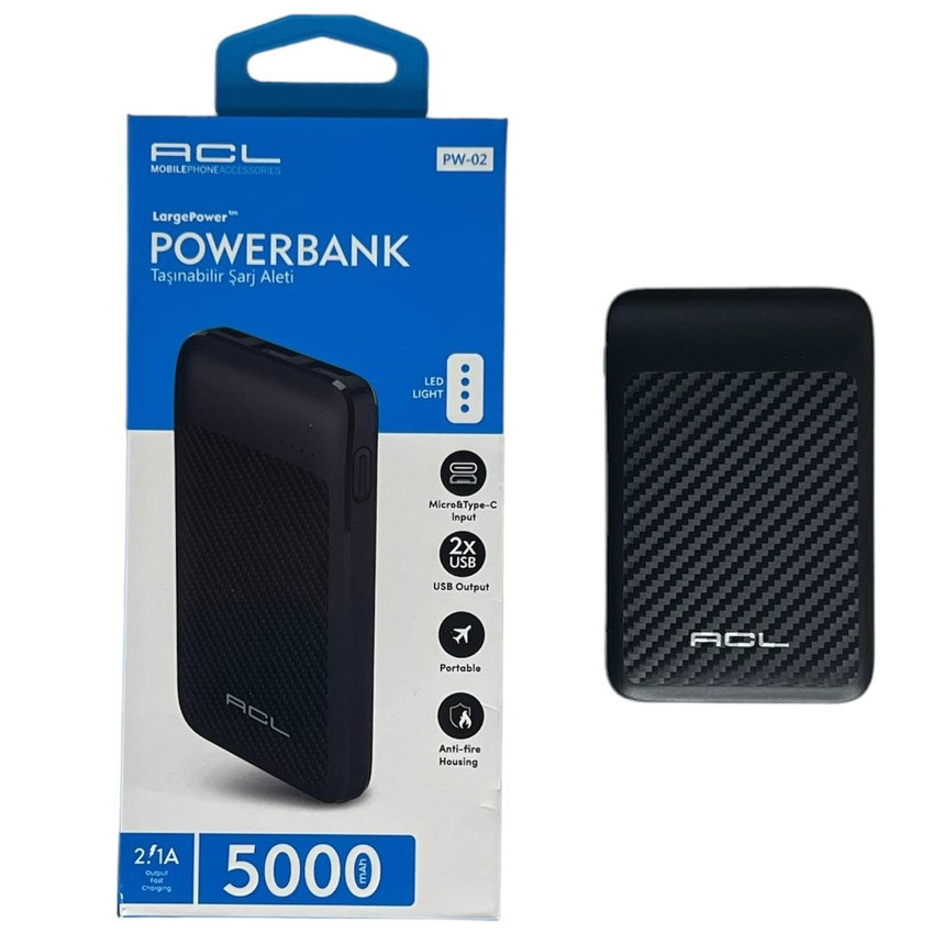 Power bank ACL PW-02 5000 mAh, Повербанк, Портативна зарядка для телефона