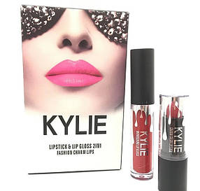 Набір помада + блиск Kylie Lipstick Lip Gloss 2 in 1 | Помада Кайлі