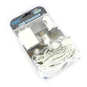 Універсальний зарядний Mobi charger MX-C12 12 12in1 Long (Блістер, Білий) | USB зарядка в машину