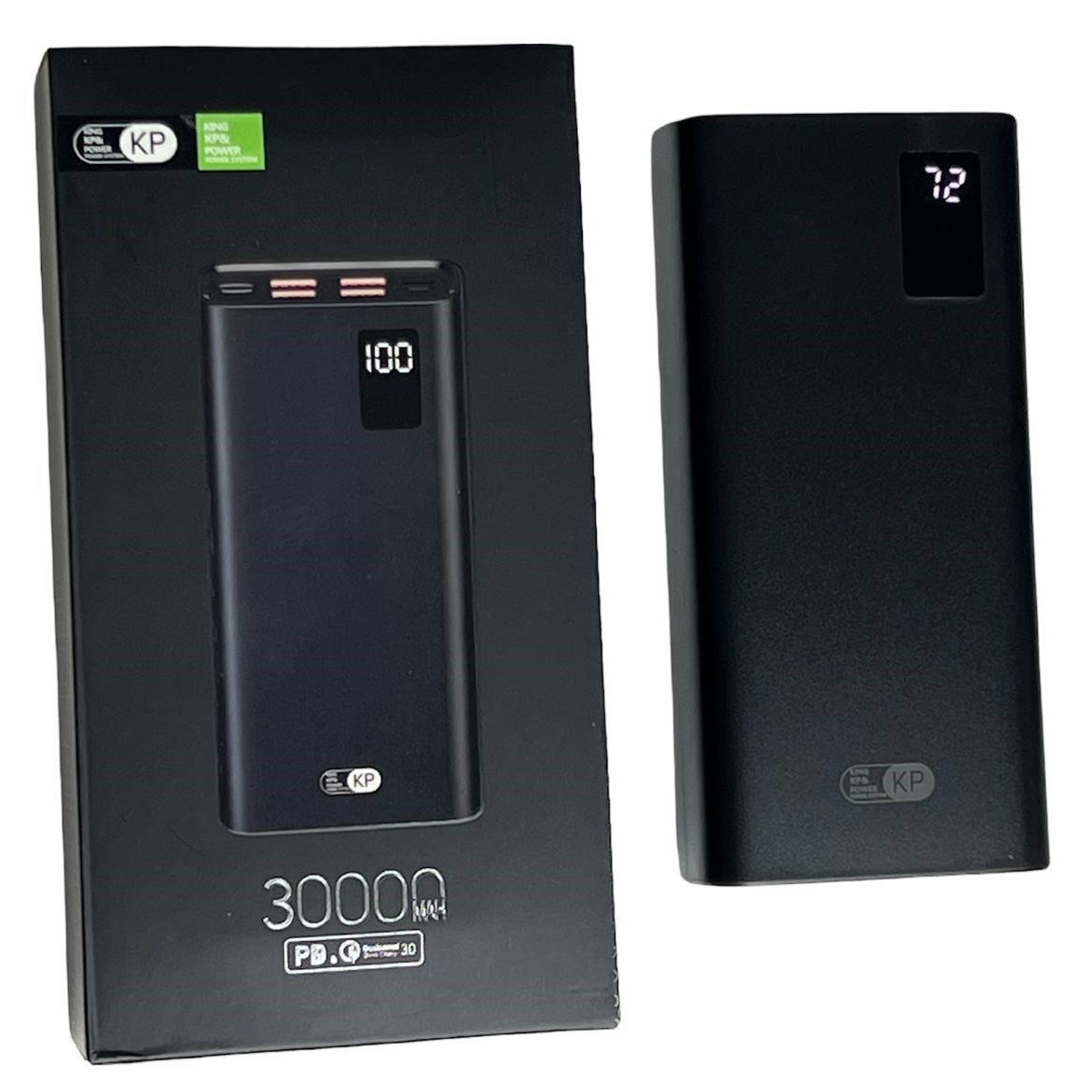 Power Bank KP PD-32 30000 mAh  ⁇  Повербанк зі швидким заряджанням QC3.0  ⁇  Портативна зарядка для телефона