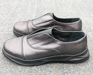 STTOPA Розміри 40-45. Сліпони великих розмірів шкіряні. 175-4045 Чорне срібло