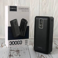 Power bank HEPU HP985 30000mAh | Повербанк с набором зарядных кабелей | Портативная зарядка для телефона