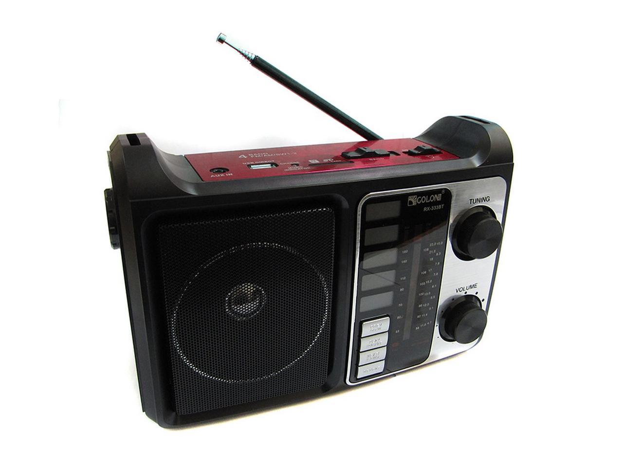 Портативна колонка радіо MP3 USB Golon RX-333+BT c Red Bluetooth