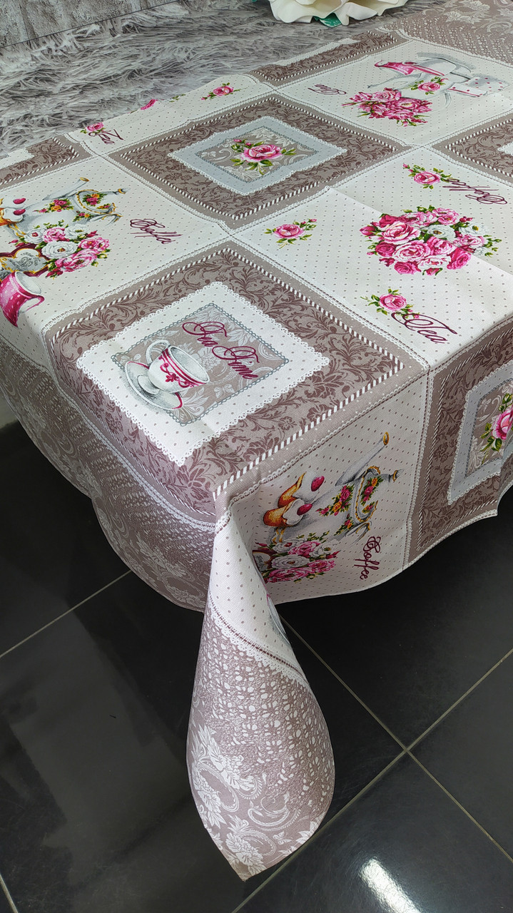 Скатертина лляна розмір 180x150 см на святковий стіл (N-901), фото 1