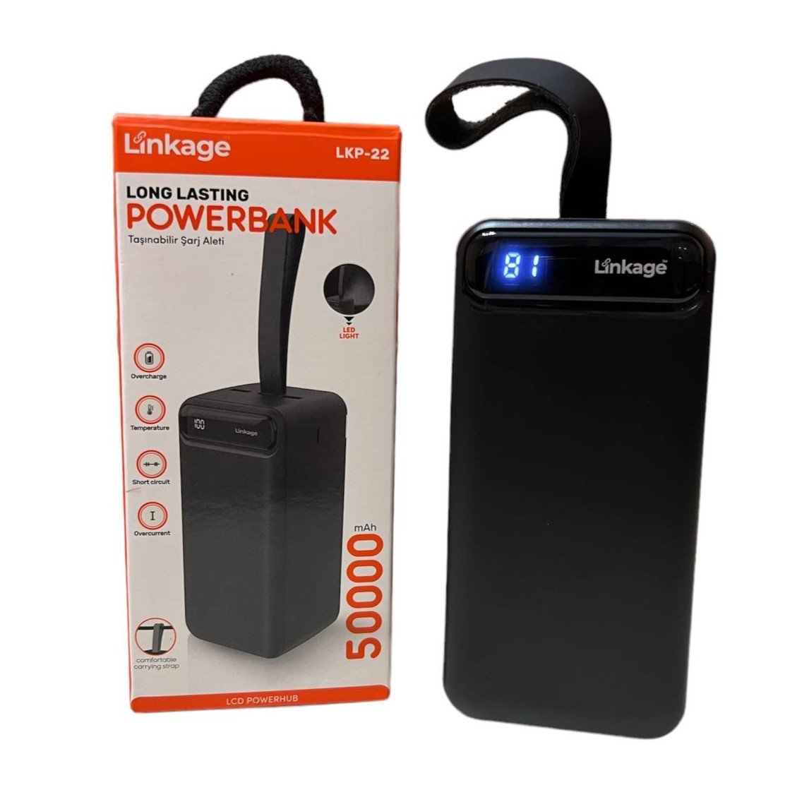 Power Bank LINKAGE LKP-22 50000 mAh, Повербанк з ліхтариком, Портативна зарядка для телефона