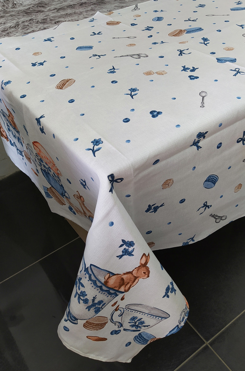 Скатертина лляна розмір 110x150 см на святковий стіл (N-901)