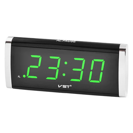 Годинник VST-730 зелений, Електронний будильник, Світлодіодний цифровий годинник