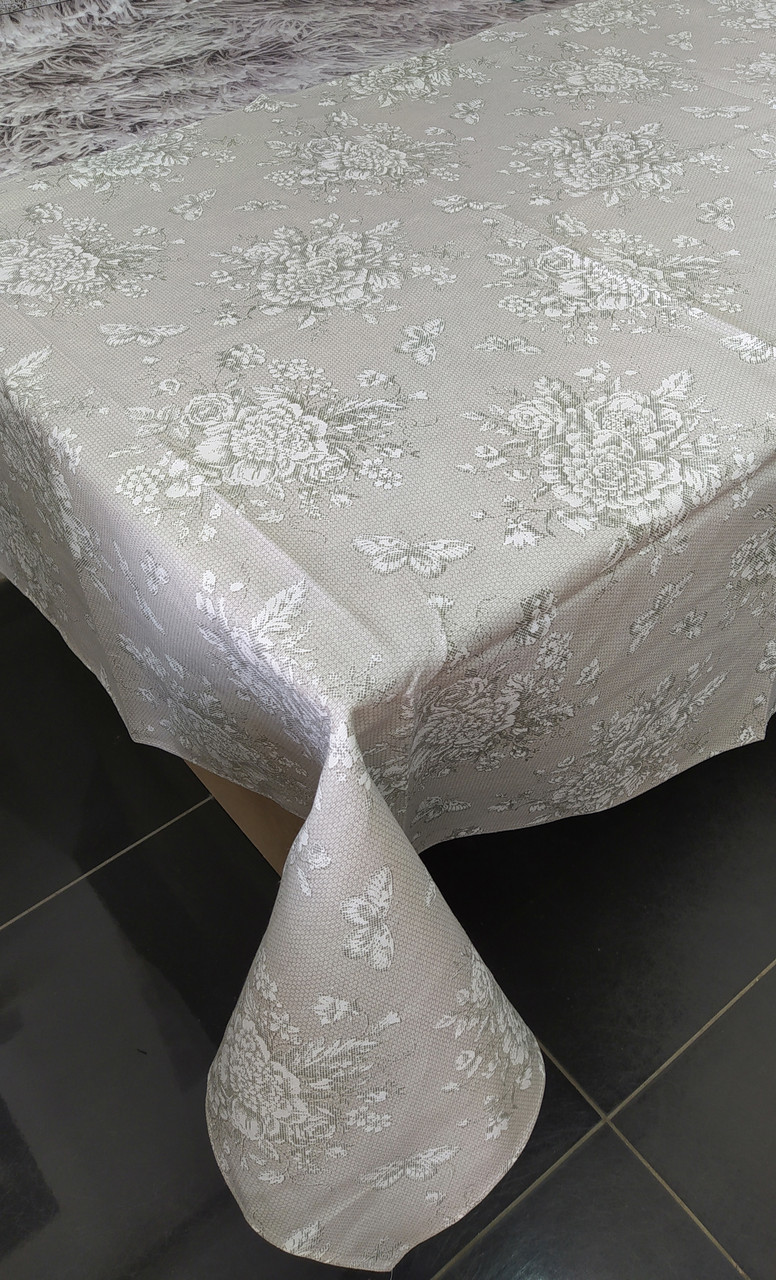 Скатертина лляна розмір 110x150 см на святковий стіл (N-901)
