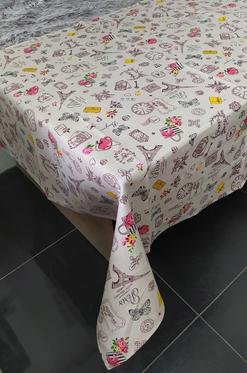 Скатертина лляна розмір 110x150 см на святковий стіл (N-901)