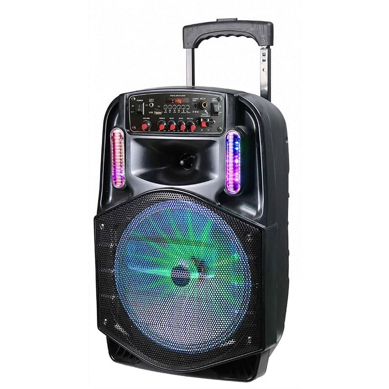 Колонка-валіза CH-8612 (Bluetooth, світломузика, мікрофон, пульт), переносна акумуляторна колонка