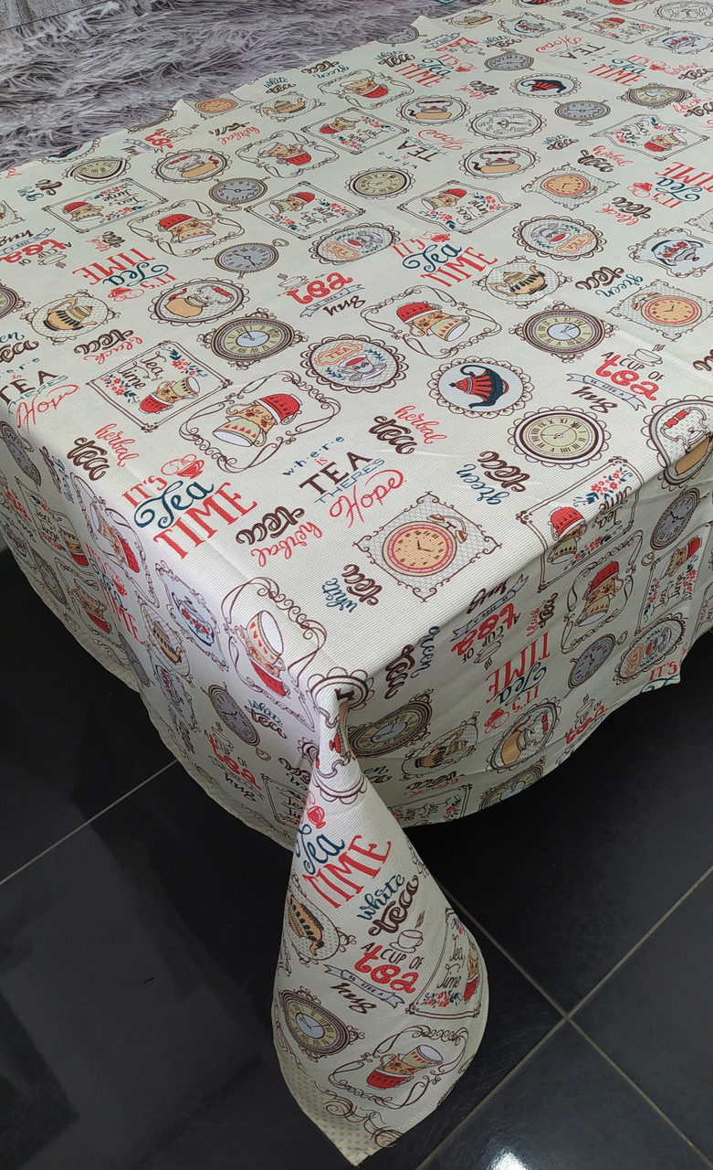 Скатертина лляна розмір 110x150 см на святковий стіл (N-901), фото 1