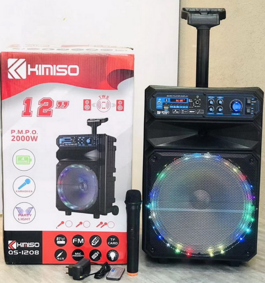 Колонка портативна акустична KIMISO QS-1208 BT (12 "BASS), Блютуз колонка, Колонка для музики, Колонка для музики