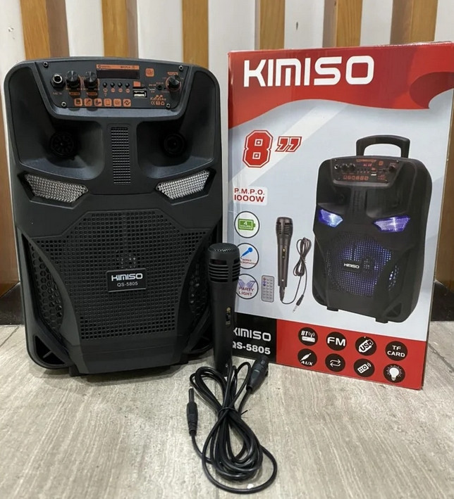 Колонка з мікрофоном Kimiso QS-5805 BT (8 "BASS/1000W), Bluetooth акустика, Колонка-чемодан