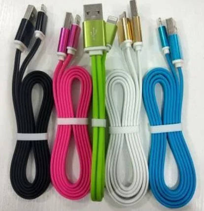 Шнур Iph-USB I11 локшина в кольорі | Зарядний кабель для Айфона | Дріт для зарядки Iphone, фото 2