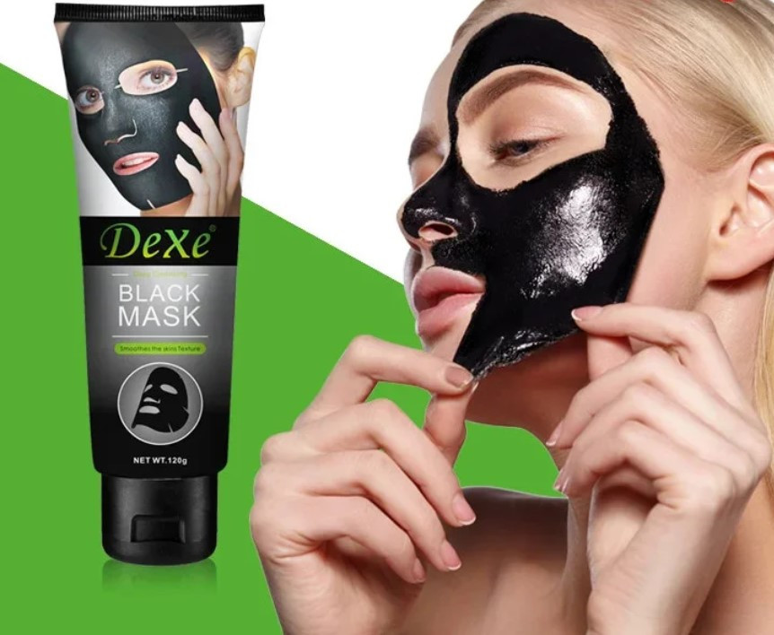 Очищувальна чорна маска для обличчя DEXE Black Mask, Маска для обличчя від чорних цяток