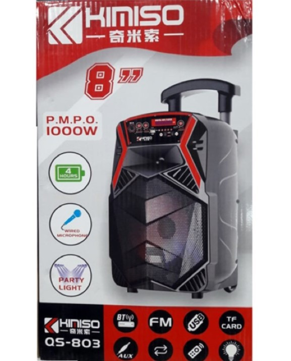 Колонка портативна акустична KIMISO QS-803 BT (8 "BASS), Блютуз колонка, Колонка для музики, Колонка для музики