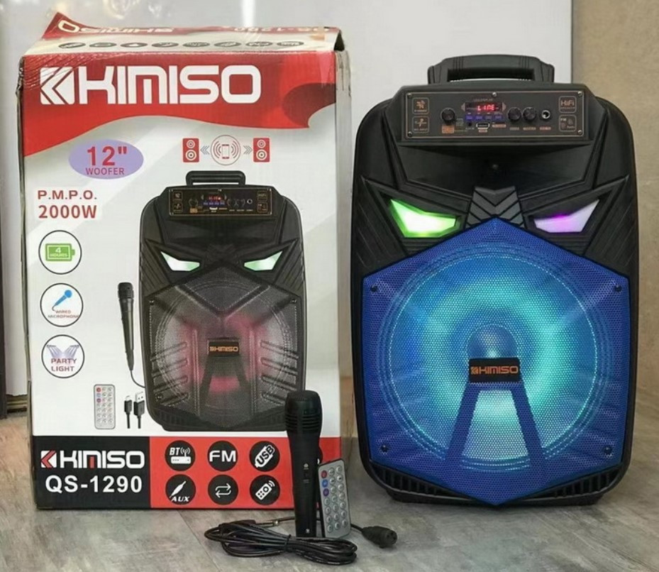 Колонка портативна акустична KIMISO QS-1290 BT (12 "BASS), Блютуз колонка, Колонка для музики, Колонка для музики