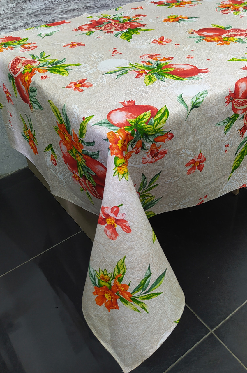 Скатертина лляна розмір 110x150 см на святковий стіл (N-901), фото 1